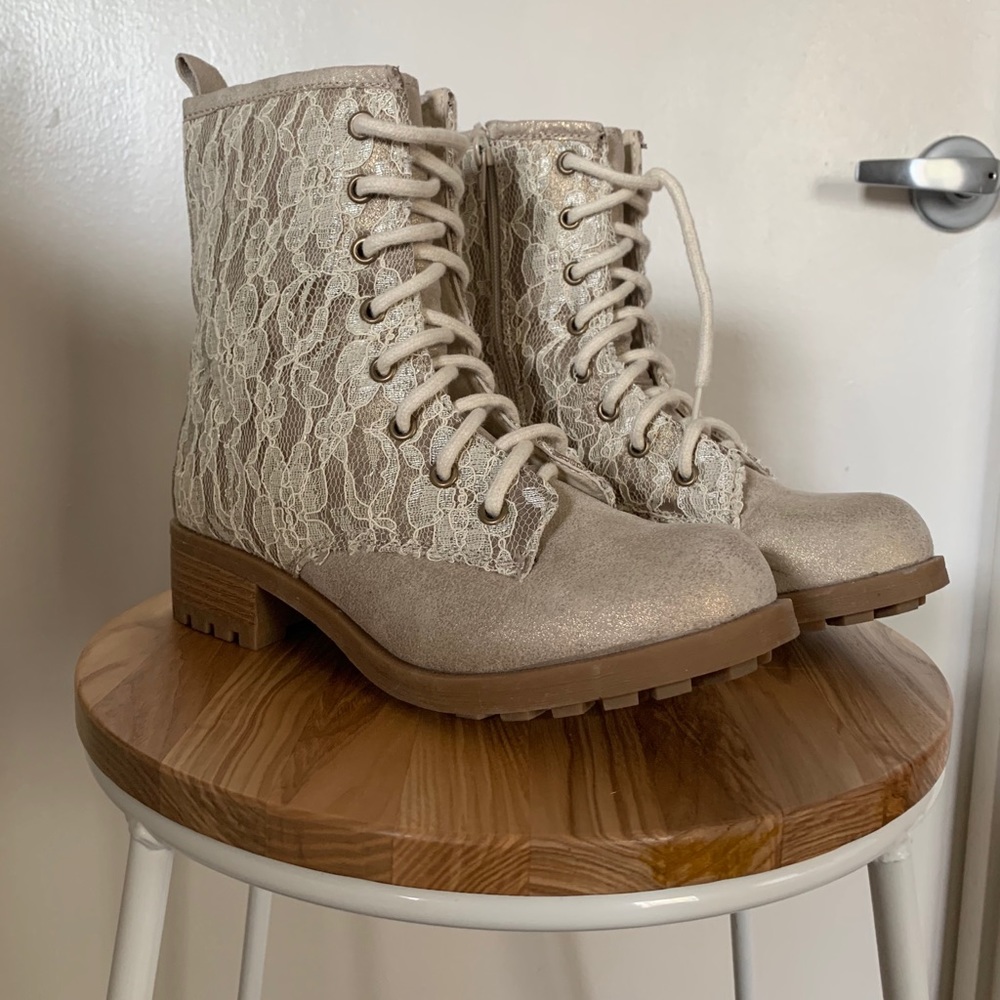 Off-White Lace Booties